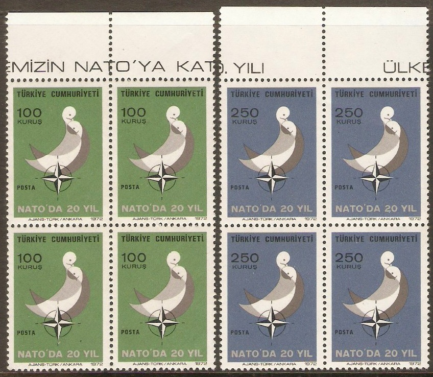 Turkey 1972 NATO Anniversary Stamps. SG2408-SG2409.