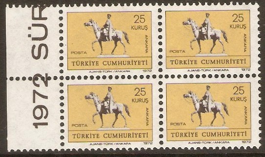 Turkey 1972 25k Black and brown. SG2418.