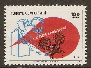 Turkey 1972 100k Fight Against Cancer Stamp. SG2429.