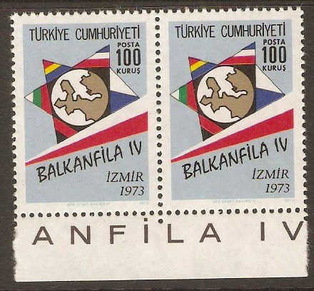 Turkey 1973 100k Stamp Exhibition Stamp. SG2458.