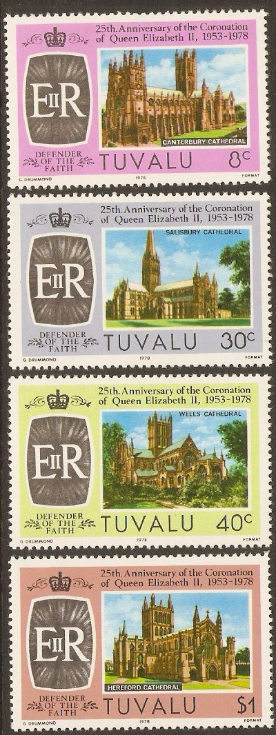 Tuvalu 1978 Coronation Anniversary Stamps Set. SG89-SG92.