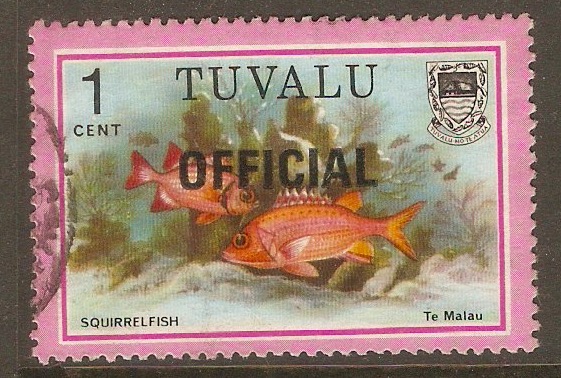Tuvalu 1981 1c Fishes Official Stamps Series. SGO1.