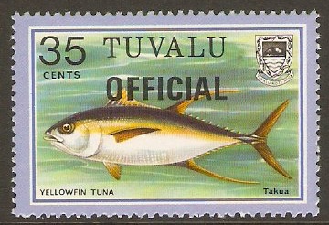 Tuvalu 1981 35c Fishes Official Stamps Series. SGO12