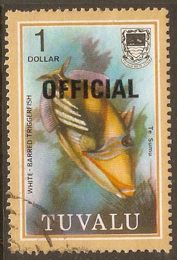 Tuvalu 1981 $1 Fishes Official Stamps Series. SGO17.