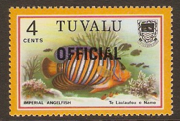 Tuvalu 1981 4c Fishes Official Stamps Series. SGO3
