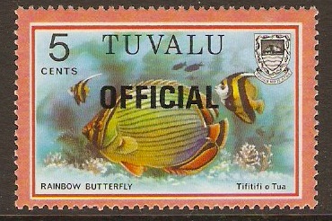 Tuvalu 1981 5c Fishes Official Stamps Series. SGO4