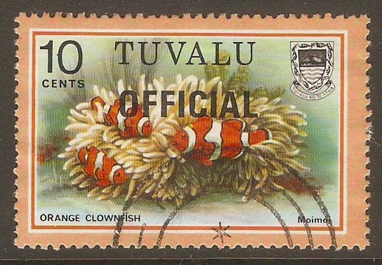 Tuvalu 1981 10c Fishes Official Stamps Series. SGO7. - Click Image to Close