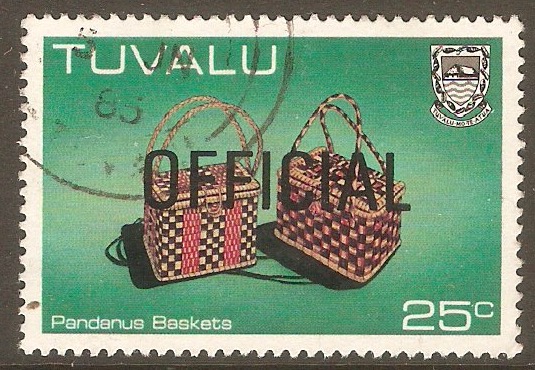 Tuvalu 1983 25c Handicraft Official Stamp Series. SGO23 - Click Image to Close
