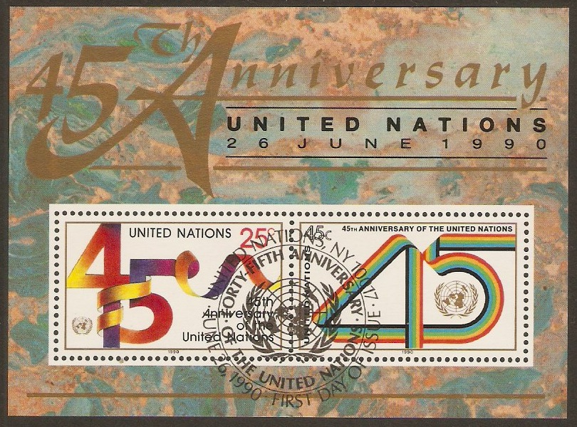 United Nations 1990 UN Anniversary sheet. SGMS588.