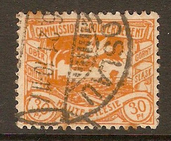 Upper Silesia 1920 30pf Yellow. SG26.