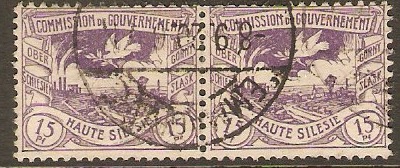 Upper Silesia 1920 15pf Violet. SG23.