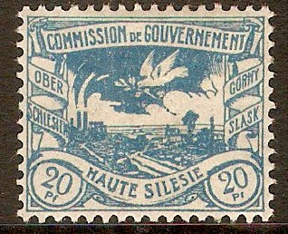 Upper Silesia 1920 20pf Blue. SG24.