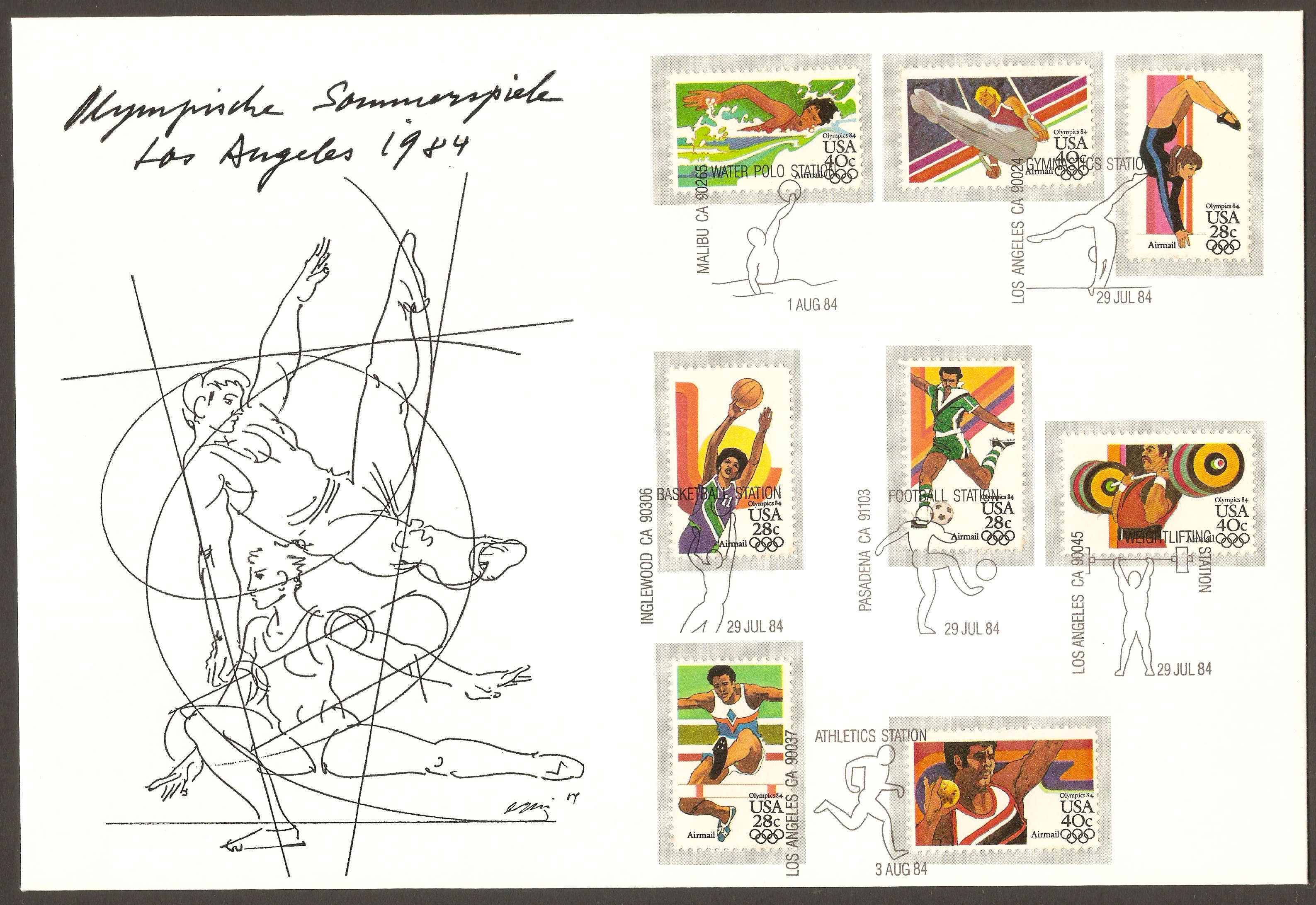 United States 1983 Los Angeles Olympics Souvenir Cover.