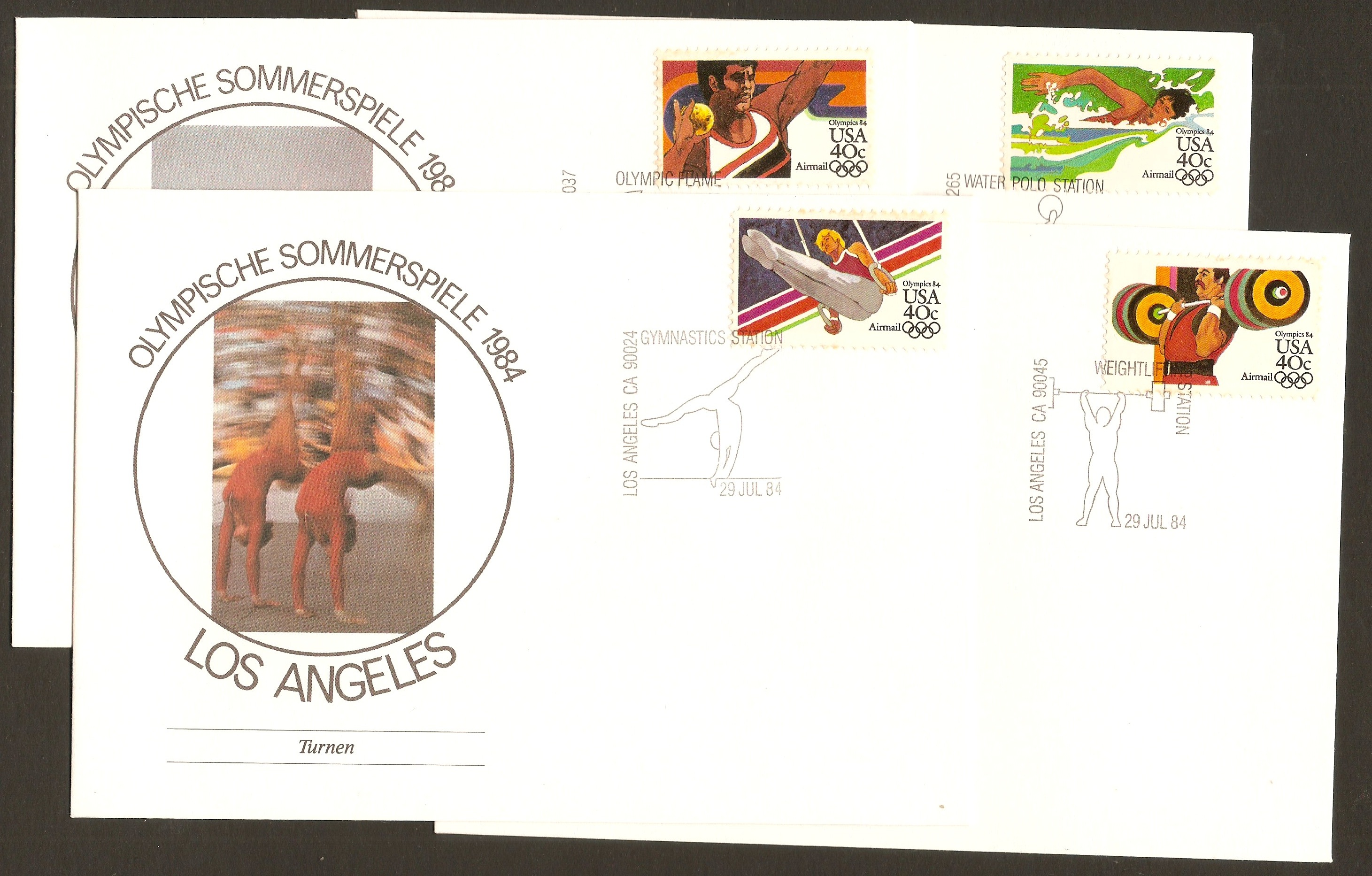 United States 1983 Los Angeles Olympics Souvenir Covers.