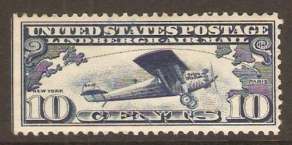 United States 1927 10c Lindbergh Flight. SGA646.