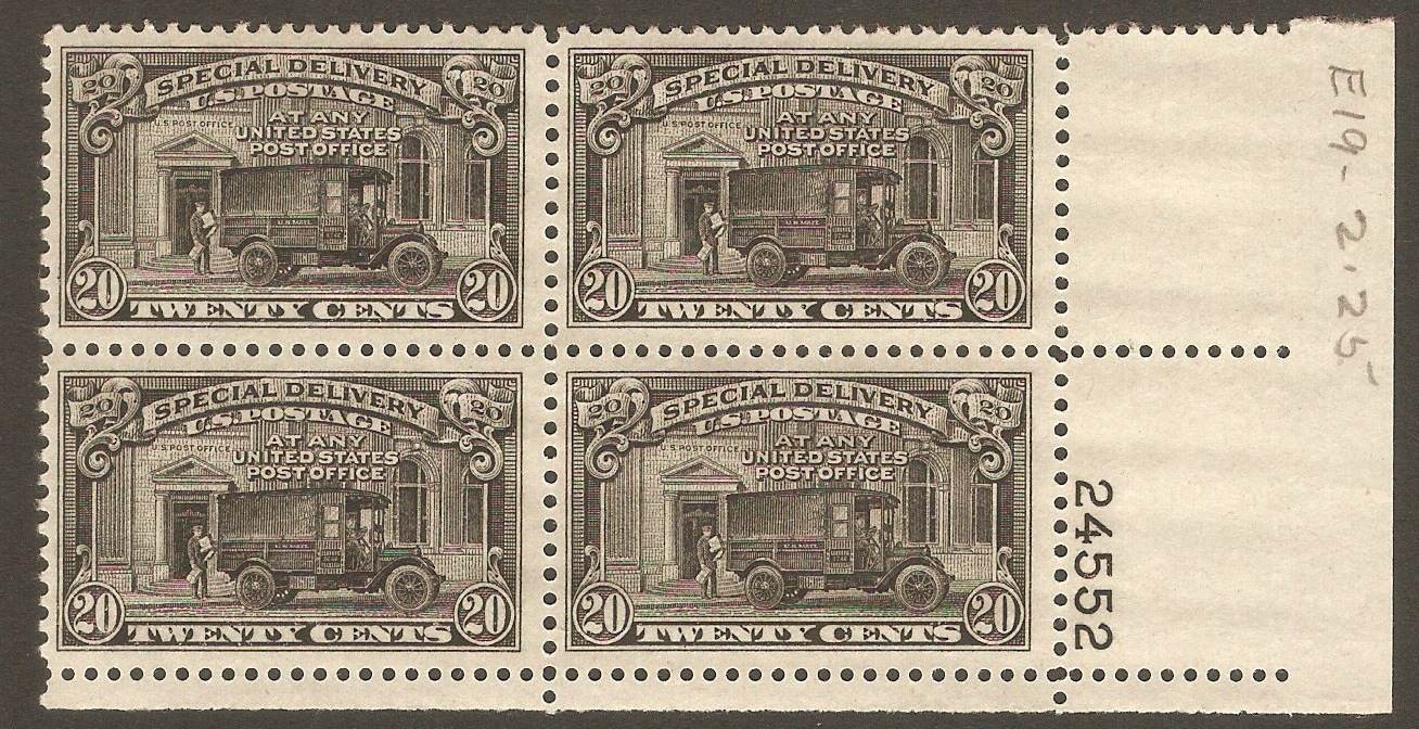 United States 1927 20c Special Delivery Stamp. SGE652.