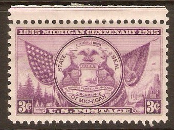 United States 1935 3c Michigan Centenary. SG774.