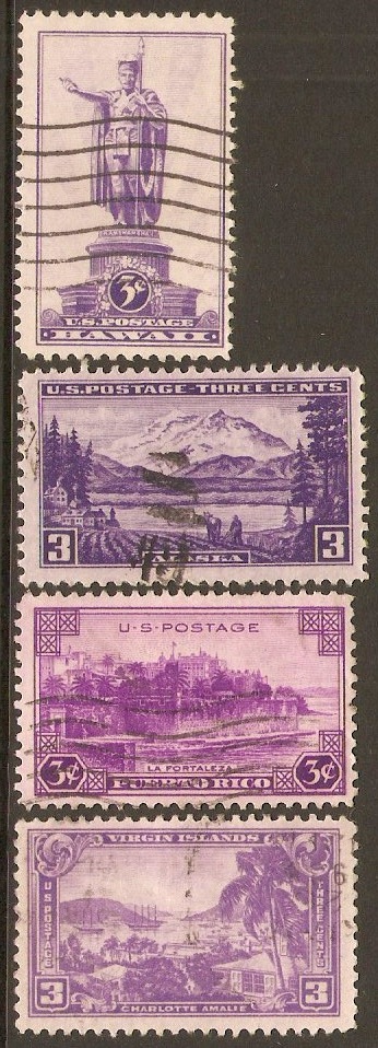 United States 1937 Territorial Issue set. SG795-SG798.