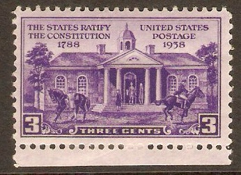 United States 1938 3c Constitution Anniversary. SG845.