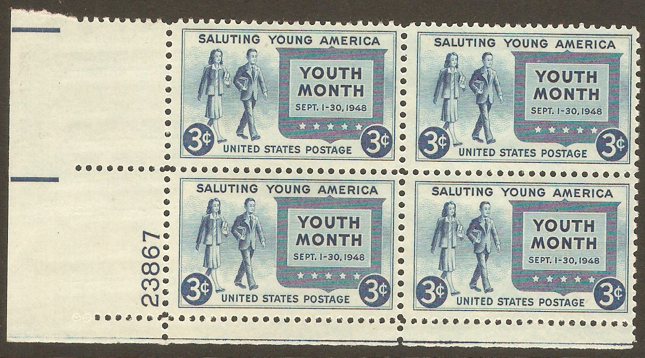 United States 1948 3c Salute to Youth stamp. SG960.