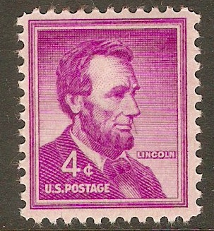 United States 1954 4c Lincoln stamp. SG1034.