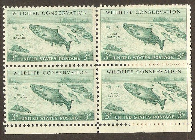 United States 1956 3c Blue-green - Wildlife series. SG1081.