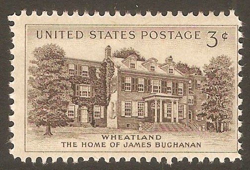 United States 1956 3c Home of James Buchanan. SG1083.
