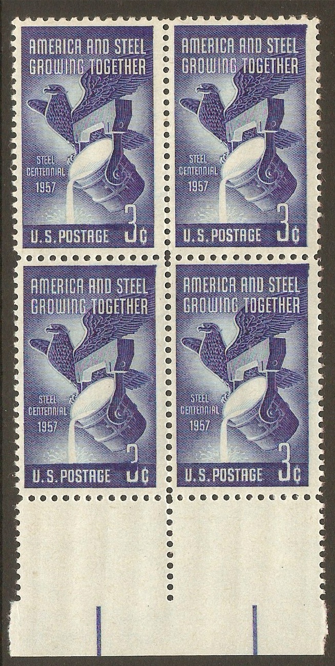 United States 1957 3c Steel Industry Centenary. SG1092.