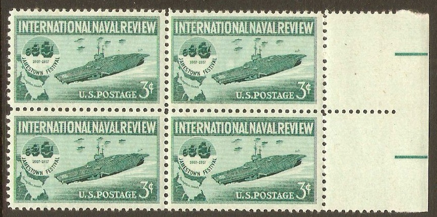 United States 1957 3c Naval Review Stamp. SG1093.