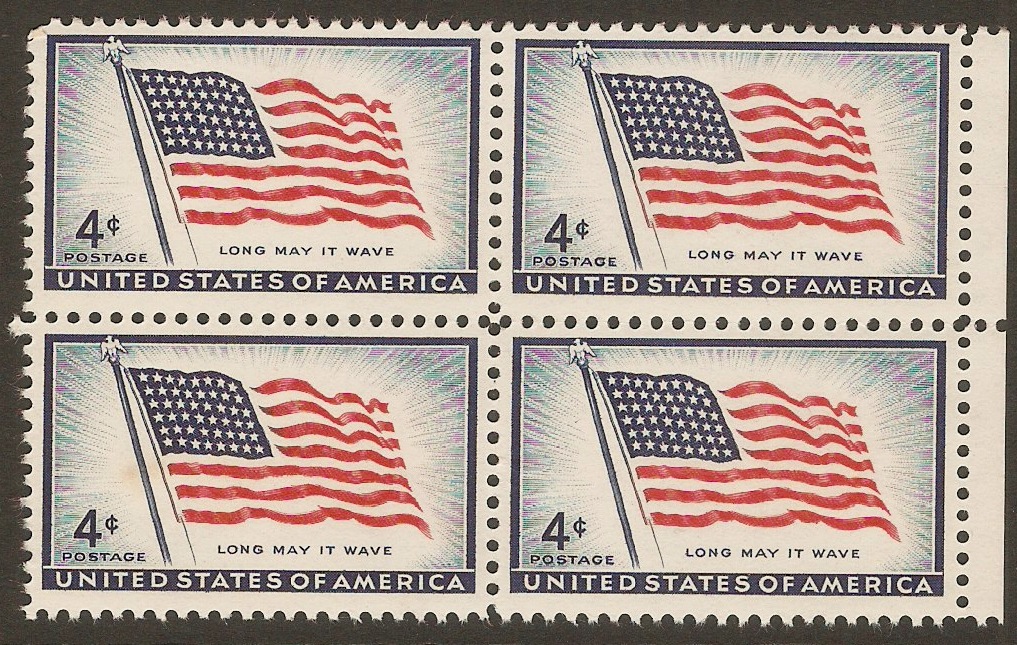 United States 1957 4c Flag Issue. SG1096.