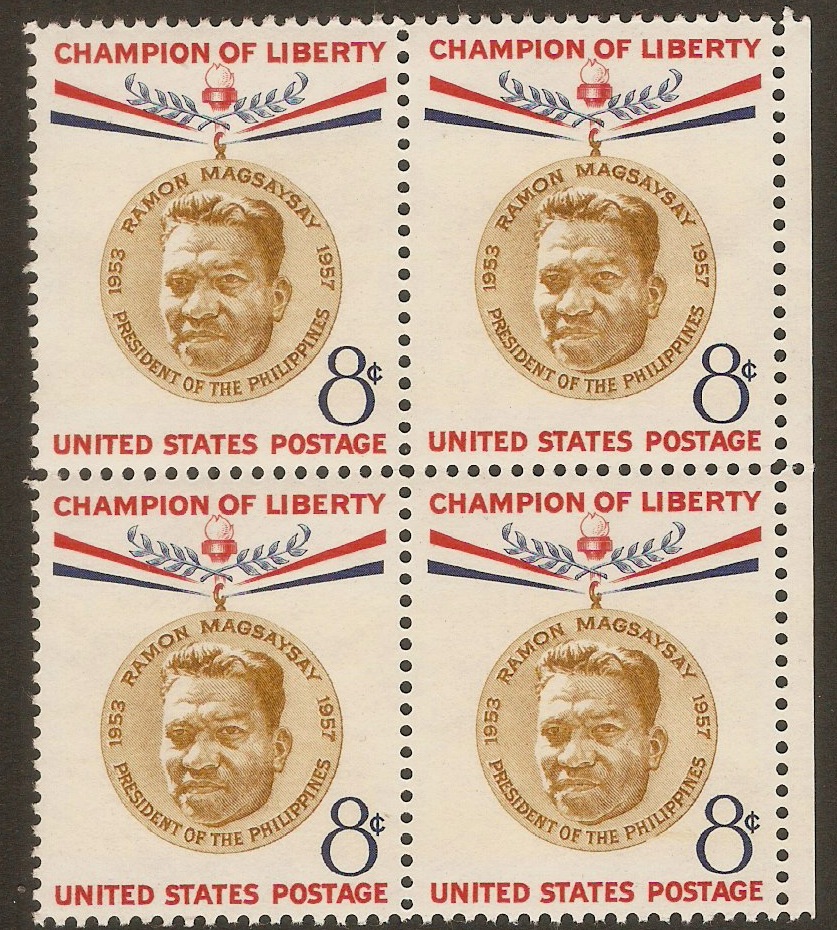 United States 1957 8c Magsaysay Commemoration. SG1098.