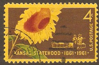 United States 1961 4c Kansas Statehood Stamp. SG1182.