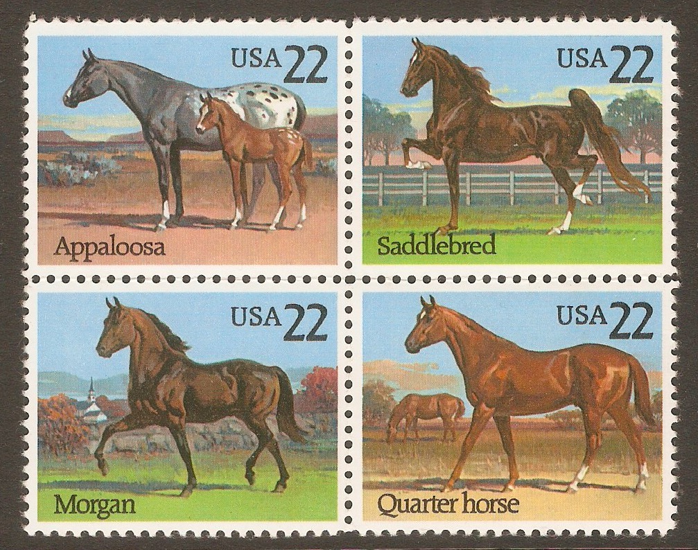 United States 1985 Horses set. SG2194a.