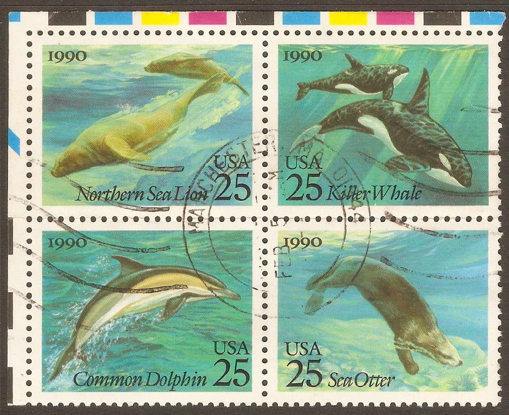 United States 1990 Marine Mammals set. SG2542a.