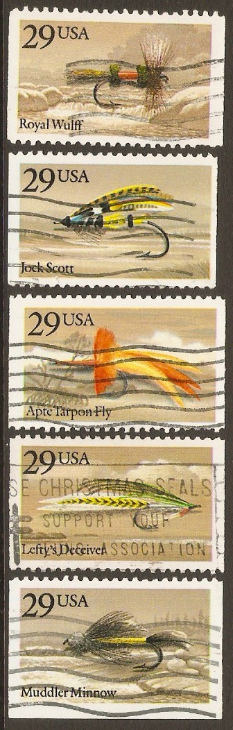 United States 1991 Fishing Flies Set. SG2580-SG2584.