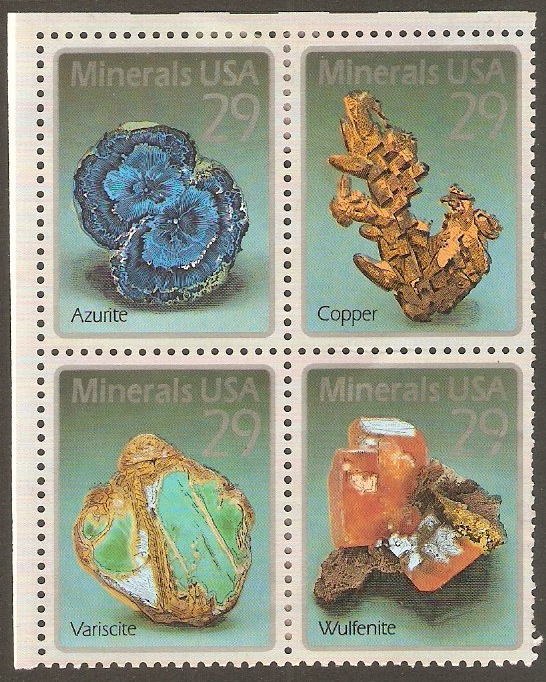 United States 1992 Minerals Stamps Set. SG2744a.