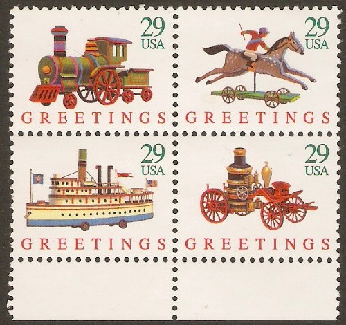 United States 1992 Greetings Stamps Set. SG2758a.