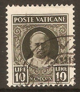 Vatican City 1929 10l Olive-black. SG13.