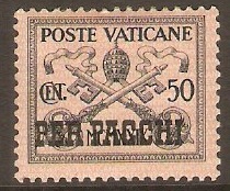 Vatican City 1931 50c Black on salmon - Parcel Post. SGP20 - Click Image to Close