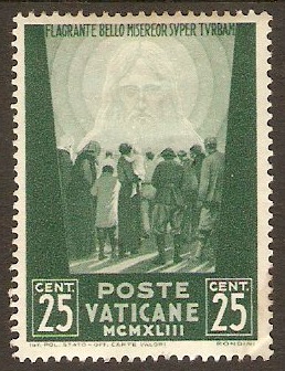 Vatican City 1942 25c Blue-green. SG85.