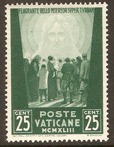 Vatican City 1942 25c Blue-green - POW Fund series. SG85.