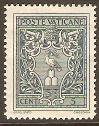 Vatican City 1945 5c Grey. SG99.