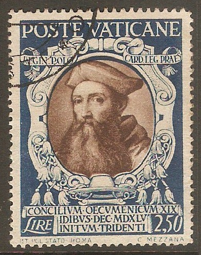 Vatican City 1946 2l.50 Sepia & blue-Council of Trent. SG125.