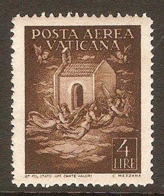 Vatican City 1947 4l Sepia - Air series. SG131.