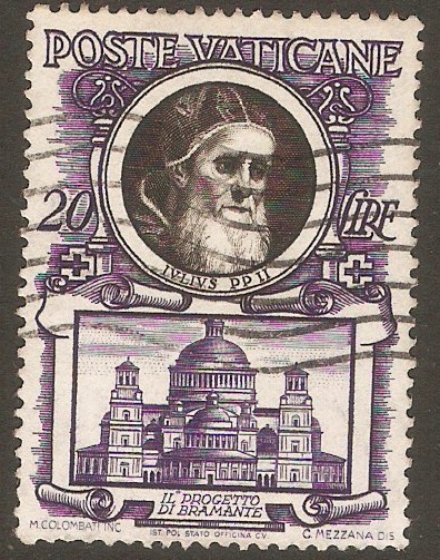 Vatican City 1953 20l St. Peter's Basilica series. SG183.