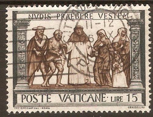 Vatican City 1959 15l Works of Mercy series. SG328.