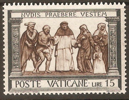 Vatican City 1959 15l Works of Mercy series. SG328.