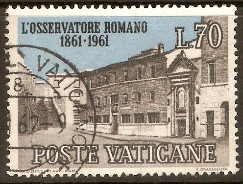 Vatican City 1961 70l Newspaper Anniversary series. SG353. - Click Image to Close