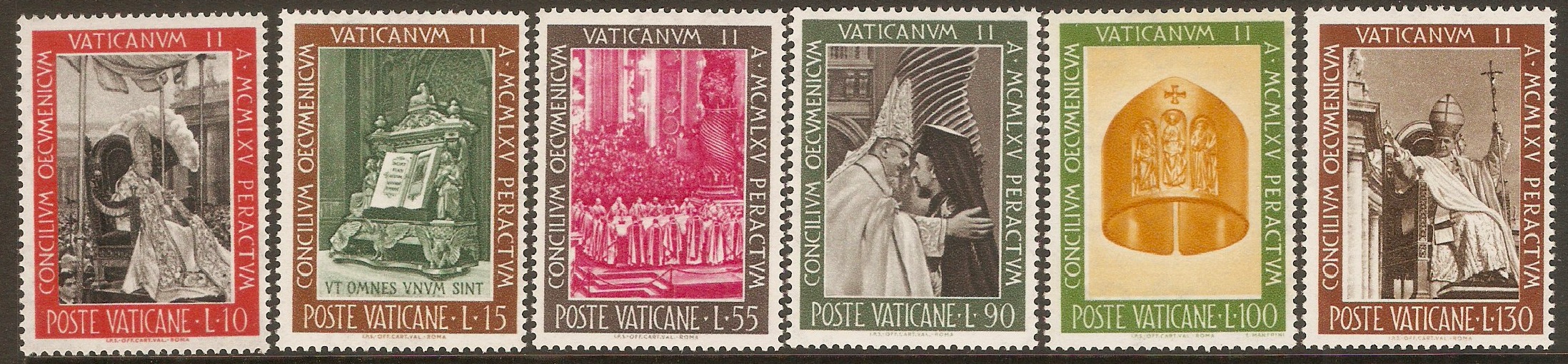 Vatican City 1966 Ecumenical Council set. SG483-SG488.