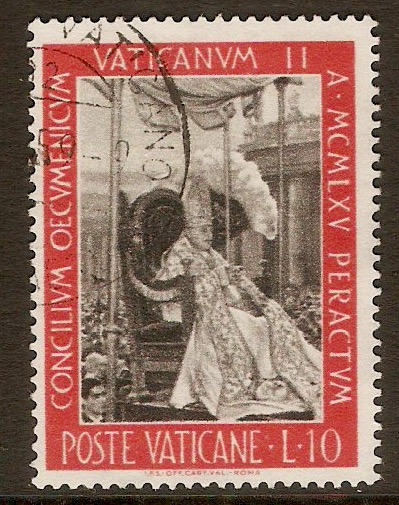Vatican City 1966 10l Black and scarlet. SG483.